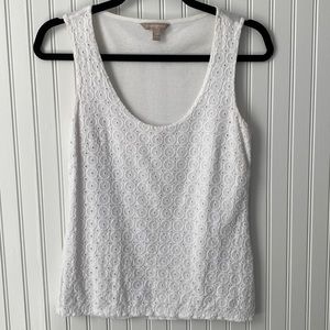 White eyelet tank top